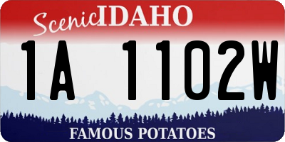 ID license plate 1A1102W
