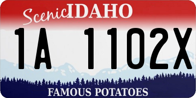 ID license plate 1A1102X