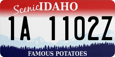 ID license plate 1A1102Z