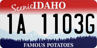 ID license plate 1A1103G