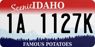 ID license plate 1A1127K