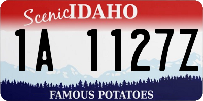 ID license plate 1A1127Z