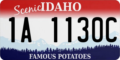 ID license plate 1A1130C