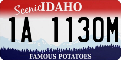 ID license plate 1A1130M
