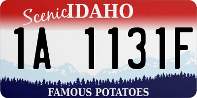 ID license plate 1A1131F