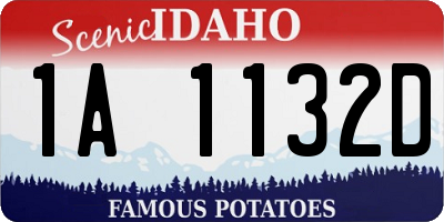 ID license plate 1A1132D