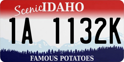 ID license plate 1A1132K