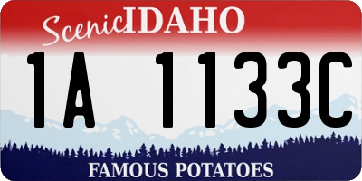 ID license plate 1A1133C