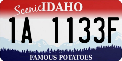 ID license plate 1A1133F