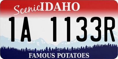 ID license plate 1A1133R