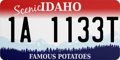 ID license plate 1A1133T