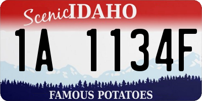 ID license plate 1A1134F