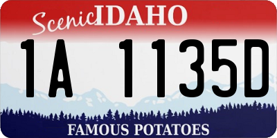 ID license plate 1A1135D
