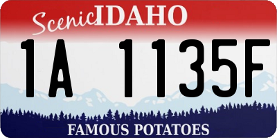 ID license plate 1A1135F