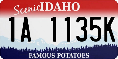 ID license plate 1A1135K