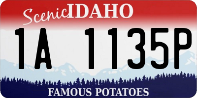 ID license plate 1A1135P