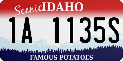 ID license plate 1A1135S