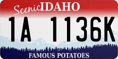ID license plate 1A1136K