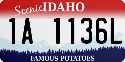 ID license plate 1A1136L