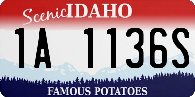 ID license plate 1A1136S