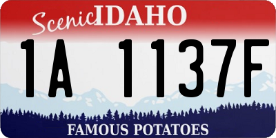 ID license plate 1A1137F
