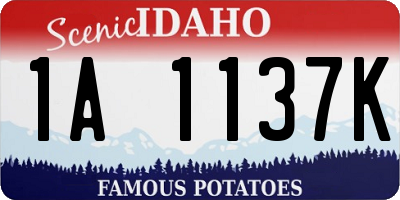 ID license plate 1A1137K