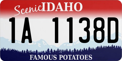 ID license plate 1A1138D