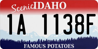 ID license plate 1A1138F