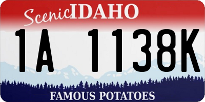 ID license plate 1A1138K