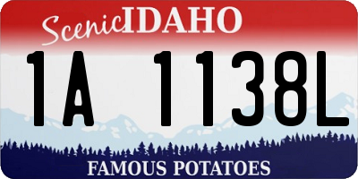 ID license plate 1A1138L