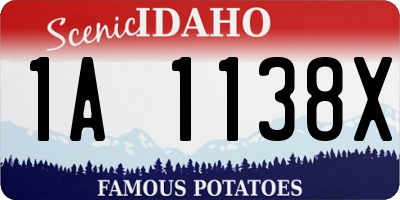 ID license plate 1A1138X