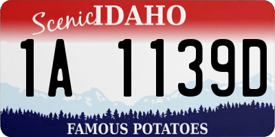 ID license plate 1A1139D