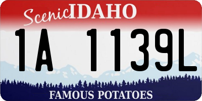 ID license plate 1A1139L