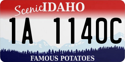 ID license plate 1A1140C