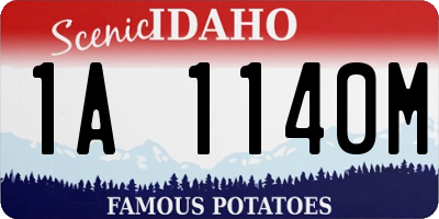 ID license plate 1A1140M