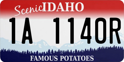 ID license plate 1A1140R