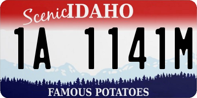 ID license plate 1A1141M