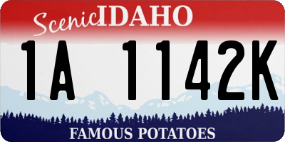 ID license plate 1A1142K