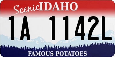 ID license plate 1A1142L