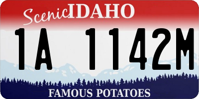 ID license plate 1A1142M