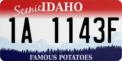 ID license plate 1A1143F