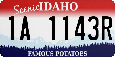 ID license plate 1A1143R