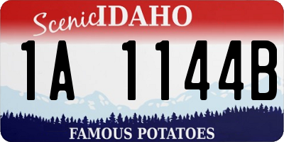 ID license plate 1A1144B