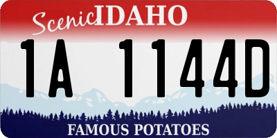 ID license plate 1A1144D