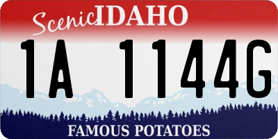 ID license plate 1A1144G