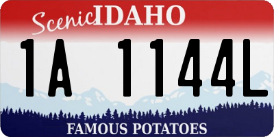 ID license plate 1A1144L