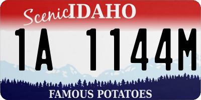 ID license plate 1A1144M