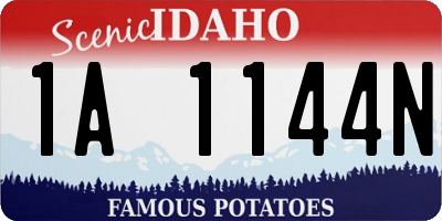ID license plate 1A1144N