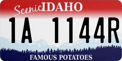 ID license plate 1A1144R
