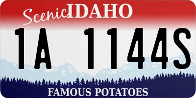 ID license plate 1A1144S